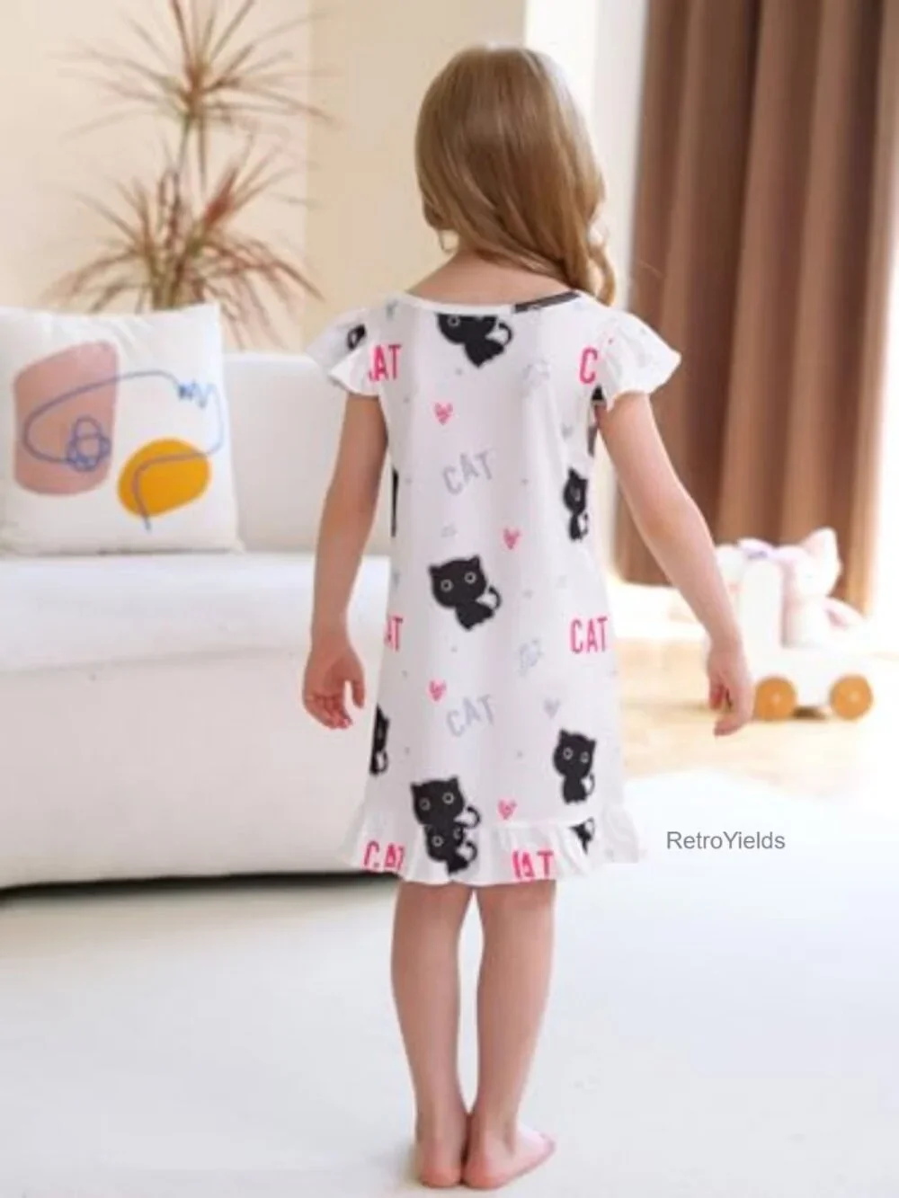 Girls Nightgown Mermaid Dinosaur Cat 3D Print Pajama Dress Kids Toddler